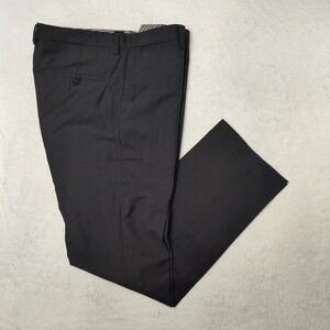 Hugo Boss Pants Mens 36x33 Gray Slim Wool Striped Tapered Suit Slacks Crigan